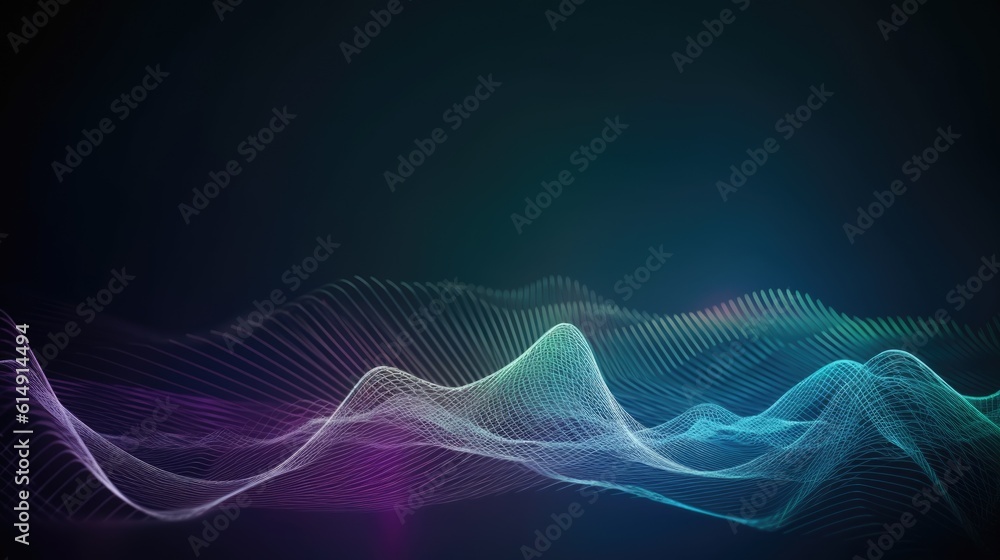 Poster modern abstract digital wave particle background. generative ai aig21.