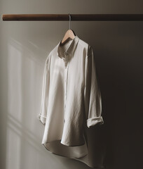 White shirt on hanger.