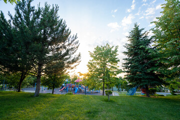 Sunset view in Ankara 50th Year Park (50.Yil Parki).