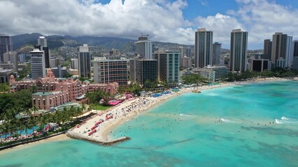 Beautiful beach views in Honolulu Hawaii