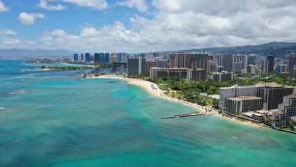 Beautiful beach views in Honolulu Hawaii
