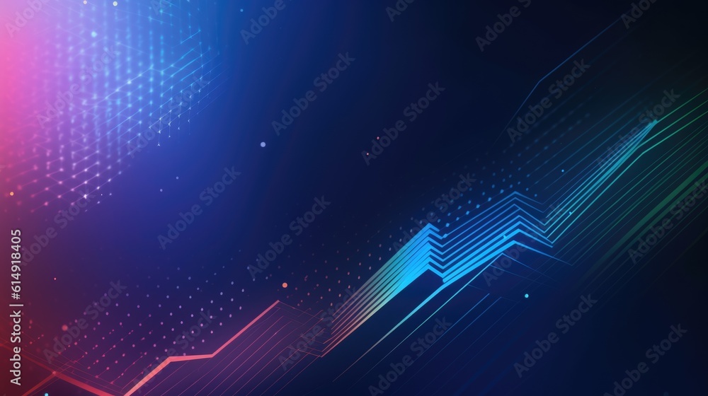 Poster gradient neon line technology background abstract. generative ai aig21.