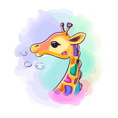 Magical Watercolor Giraffe Painting with Generative AI Magic
