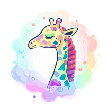 Cute Giraffe Artwork Transformed by Generative AI