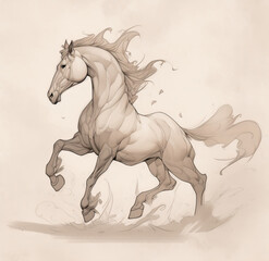 Wild horse ink sketch