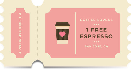 Coffee coupon. Free espresso