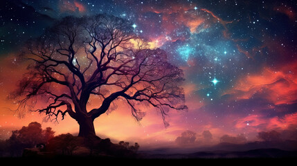 Fototapeta na wymiar Stunning starry sky