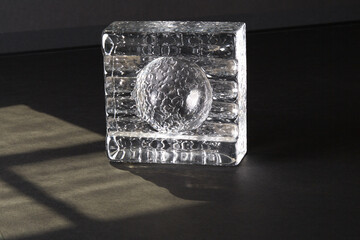 Vintage glass cigar ashtray catchall dish. Retro decor object.