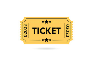 Ticket icon,Cinema or Movie ticket in flat style ,Admit one coupon entrance vector	