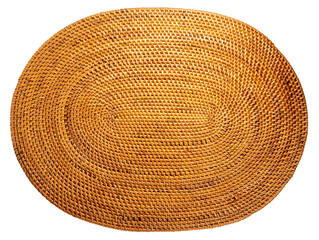 Wooden Table mat isolated on white background, Wooden food plate or Table mat on White Background...