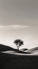 Minimalistic tree in a desert concept