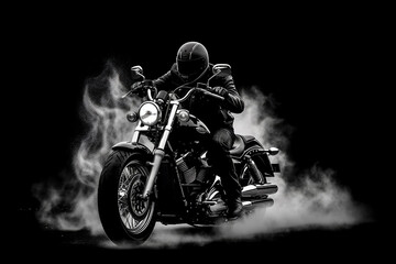 motorcycle on black