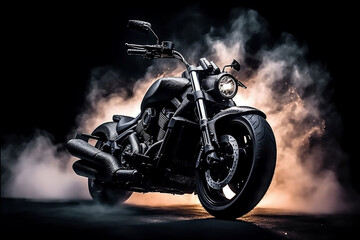 Plakat motorcycle in the dark