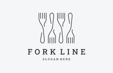 Food Fork Plant Symbol. Icon Logo Template Design Element.