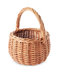 New Easter wicker basket isolated on white