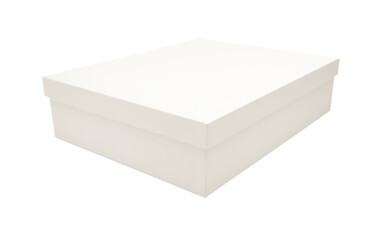 Blank White Box with Lid Mock Up Isolated - Transparent PNG.