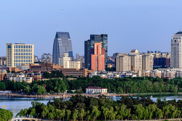 The scenery of Nanhu Park in Changchun, China in summer