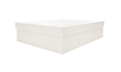 Blank White Box with Lid Mock Up Isolated - Transparent PNG.