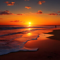 Golden Hour at the Beach Stunning Sunset View
