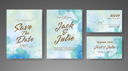 Save the date with watercolor background. Design for your invitation.