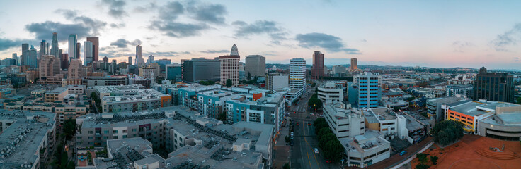 Los Angeles CA architecture at dusk
