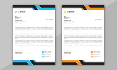 Clean and professional corporate company business letterhead template design with color variation bundle.
Abstract Corporate Business Style Letterhead Design Vector Template. Letterhead design
