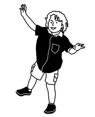 Happy Boy Portrait Illustration. Boy Looks Happy Portrait.