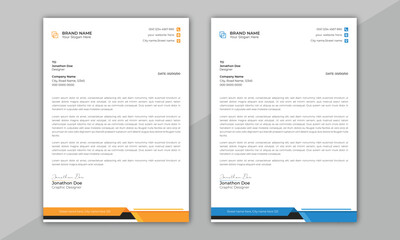 Abstract Corporate Business Style Letterhead Design Vector Template. Clean and professional corporate company
business letterhead template design with color variation bundle. Letterhead design
