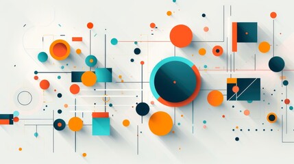 Obraz premium Scientific future technology. Abstract geometric for business presentation. flyer, poster, network technology communication background, Generative AI illustration