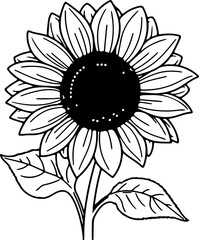 Fototapeta premium Sunflower clip art floral garden summer