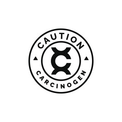 Carcinogen caution warning symbol design vector