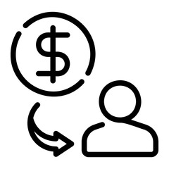 dollar line icon