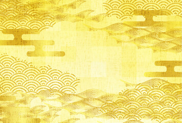 金　和柄　年賀状　波紋　背景