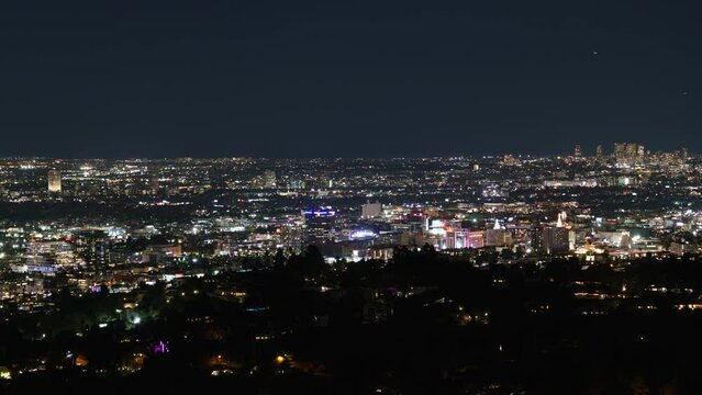 Hollywood Night Cityscape Time Lapse California USA