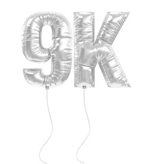9K Follower Silver Balloons 3D