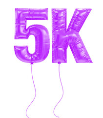 5K Follower Purple Balloons Number