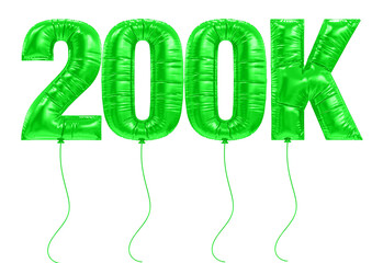 200K Follower Green Balloons Number