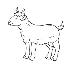 illustration of goat in white backgrund for eid al adha mubarak.