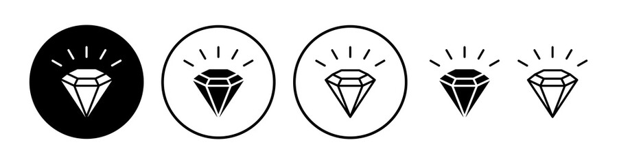 Diamond icon vector. gem icon. crystal stone