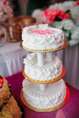 Modern Wedding Cake. Selective focus.