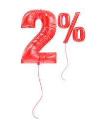2 Percent Discount Red Number