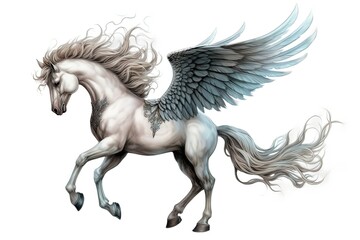 Naklejka na ściany i meble Pegasus with White Background