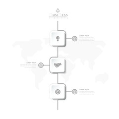 Vector infographic business presentation template connected with 3 options