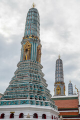Prang at Wat Phra Kaew in Grand Palace in Bangkok, Thailand.