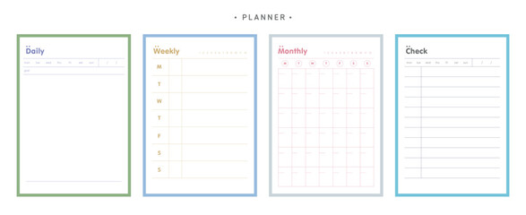 Daily weekly monthly check planner. (Daily)  - obrazy, fototapety, plakaty