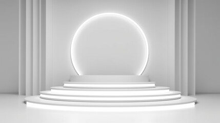 Obraz premium blank modern stage. futuristic podium for luxury product display presentation background