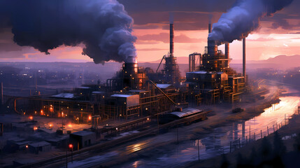 smoke from a factory, generative ai