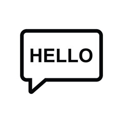 hello text speech bubble icon vector