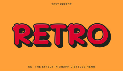Retro editable text effect in 3d style. Text emblem for advertising, branding and business logo