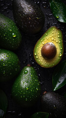 clean halved avocado beackground